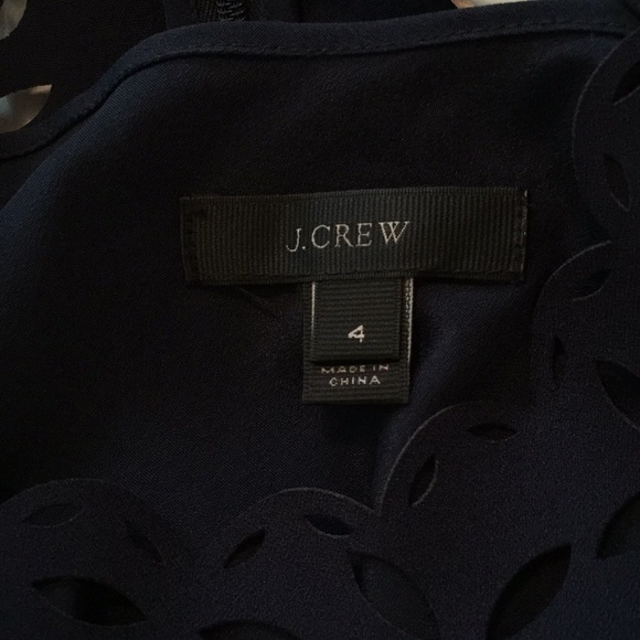 {J Crew} Size 4, Navy Laser Cut Sheath Dress - Picture 5 of 7